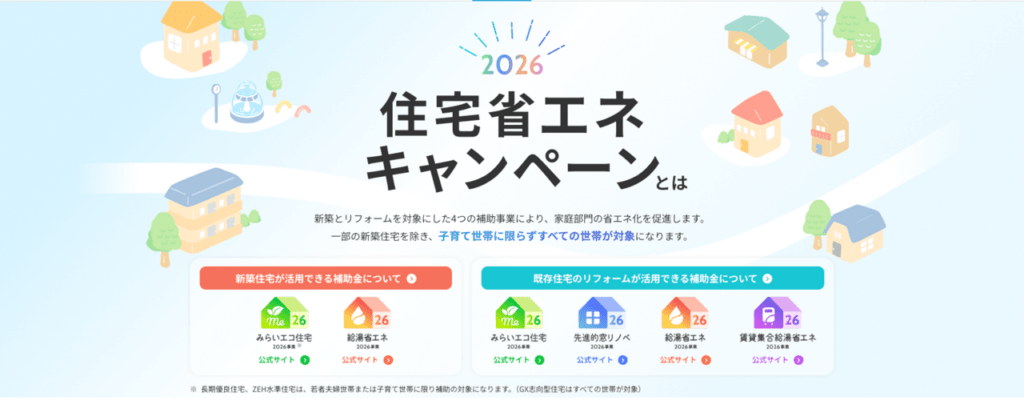住宅省エネ2026キャンペーン(国土交通省・経済産業省・環境省)