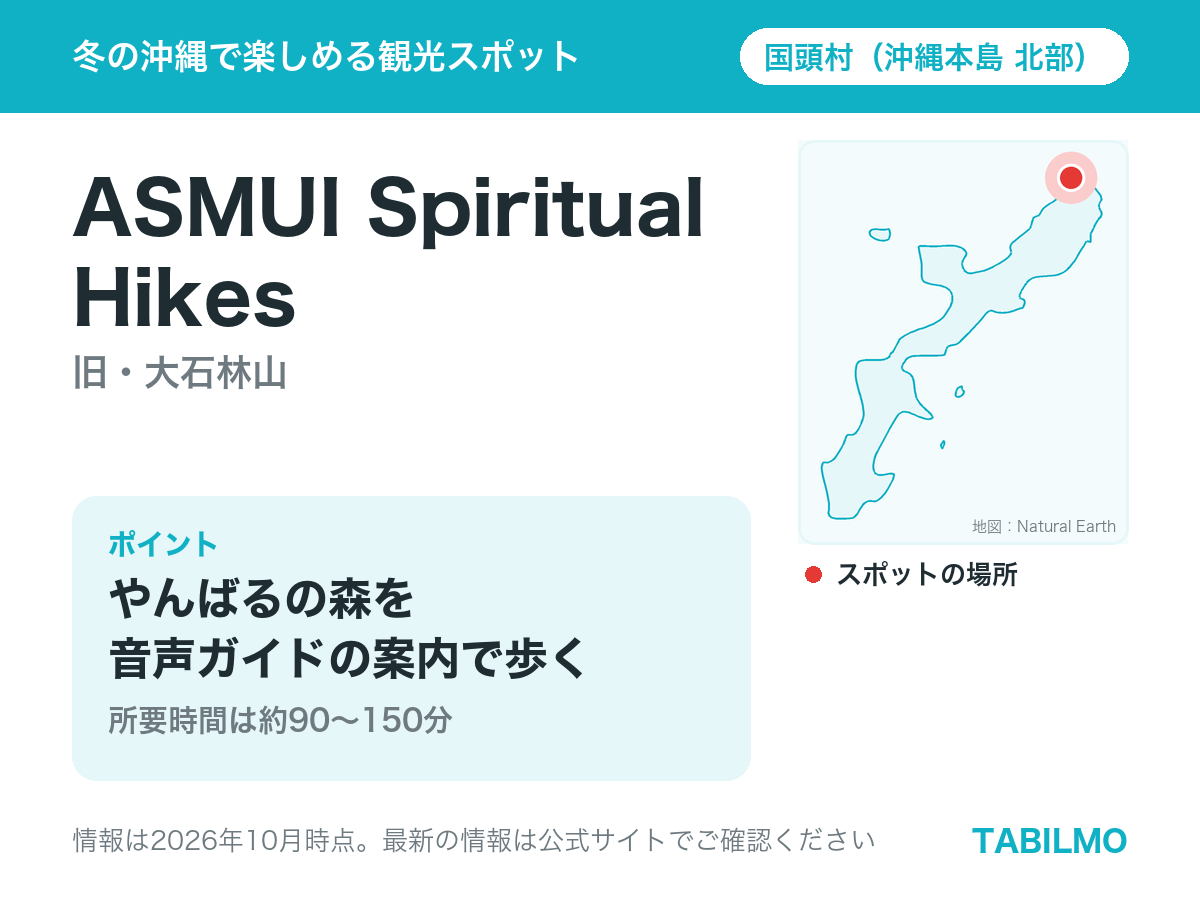 ASMUI Spiritual Hikes(旧・大石林山)の場所(沖縄本島北部・国頭村)