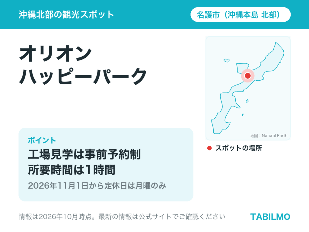 オリオンハッピーパークの場所(沖縄本島北部・名護市)