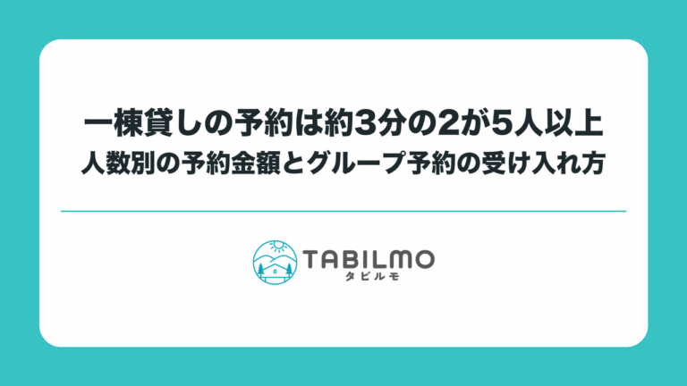 一棟貸しの予約は約3分の2が5人以上